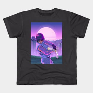 Anime Baseball Vaporwave Urban City 80s Kids T-Shirt